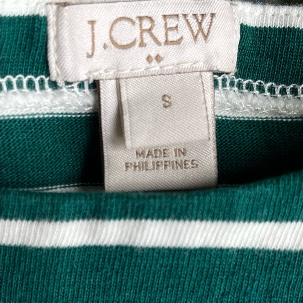 J. Crew Green and White Striped Long Sleeve Top - Size S - NWOT - Picture 5 of 8